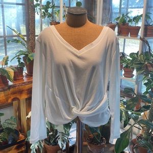 Waffle knit long sleeve with knot detail